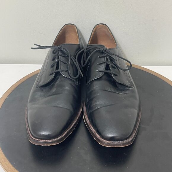 Johnston Murphy Shoes‎ Men 10.5 Henrick Plain Toe Black Full Grain Derby main image 16